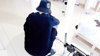 多重BUFF加持【窒物者】黑丝全身紧缚，性感肥臀分腿缚+重型炮机+振动棒，高清1080P官方原版