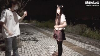 【户外野战】金主爸爸户外任务挑战 偶遇前男友被威胁野战插穴内射 #小米粥